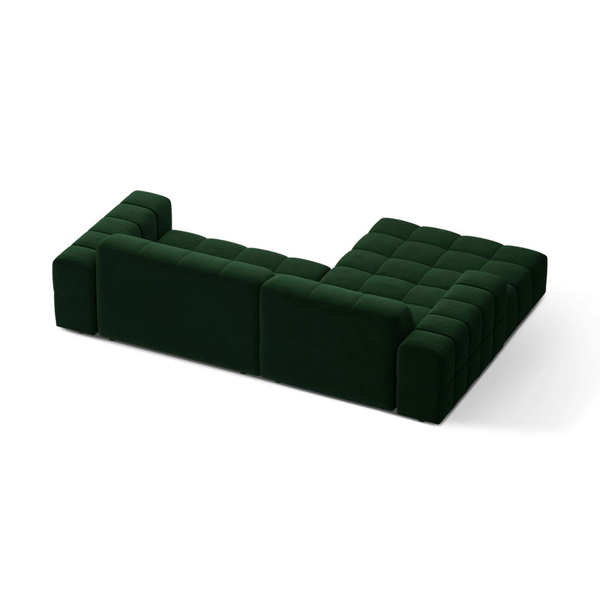 Jennifer 4-Sitzer Ecksofa, Linke Seite, aus Samt in Flaschengrün (Bluvel 78), 234x167 cm von Micadoni – Bild 4