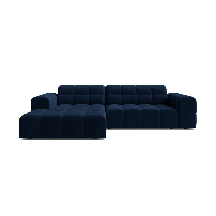 Jennifer 4-Sitzer Ecksofa, Linke Seite, aus Samt in Königsblau (Bluvel 86), 234x167 cm von Micadoni – Bild 1