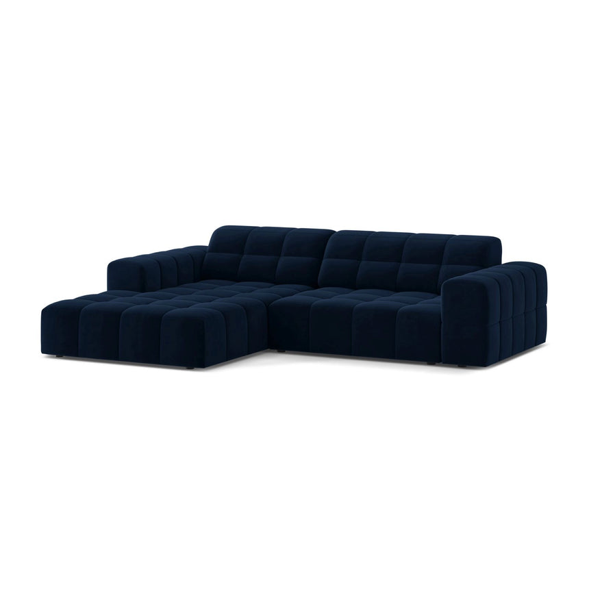 Jennifer 4-Sitzer Ecksofa, Linke Seite, aus Samt in Königsblau (Bluvel 86), 234x167 cm von Micadoni – Bild 3