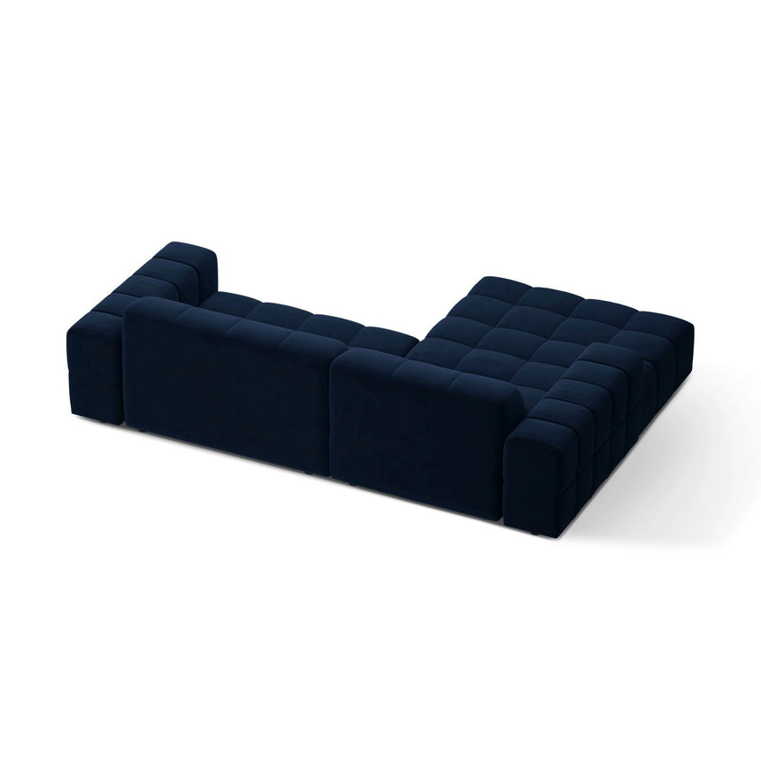 Jennifer 4-Sitzer Ecksofa, Linke Seite, aus Samt in Königsblau (Bluvel 86), 234x167 cm von Micadoni – Bild 4