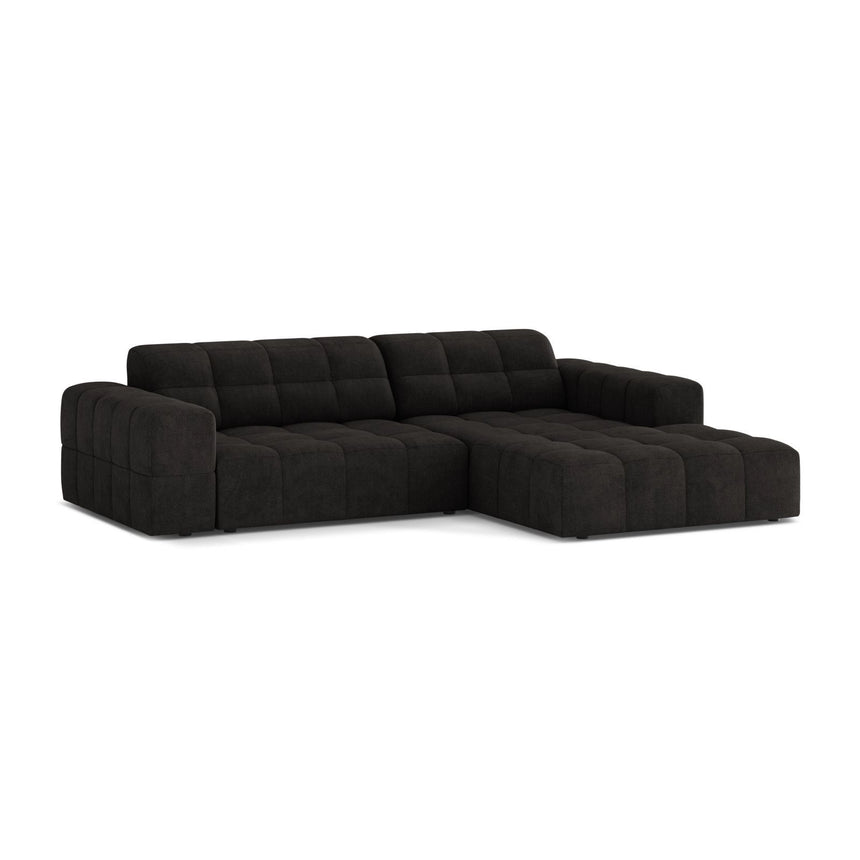 Jennifer 4-Sitzer Ecksofa, Rechte Seite, aus Chenille in Anthrazit (Eden 21 Black), 234x167 cm von Micadoni – Bild 3