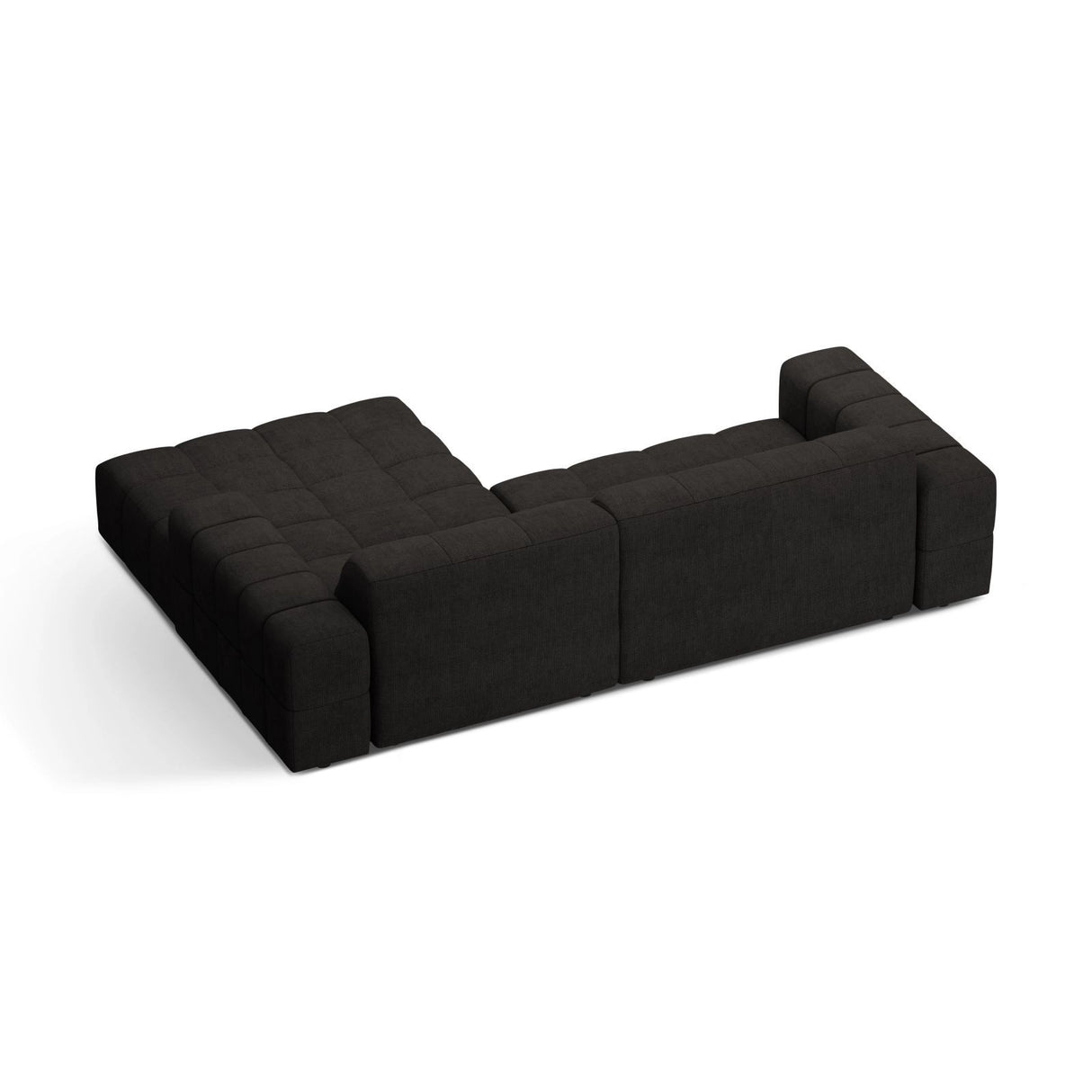 Jennifer 4-Sitzer Ecksofa, Rechte Seite, aus Chenille in Anthrazit (Eden 21 Black), 234x167 cm von Micadoni – Bild 4