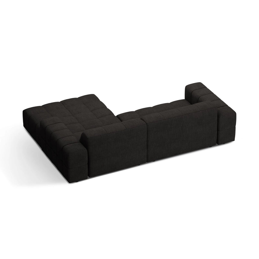 Jennifer 4-Sitzer Ecksofa, Rechte Seite, aus Chenille in Anthrazit (Eden 21 Black), 234x167 cm von Micadoni – Bild 4