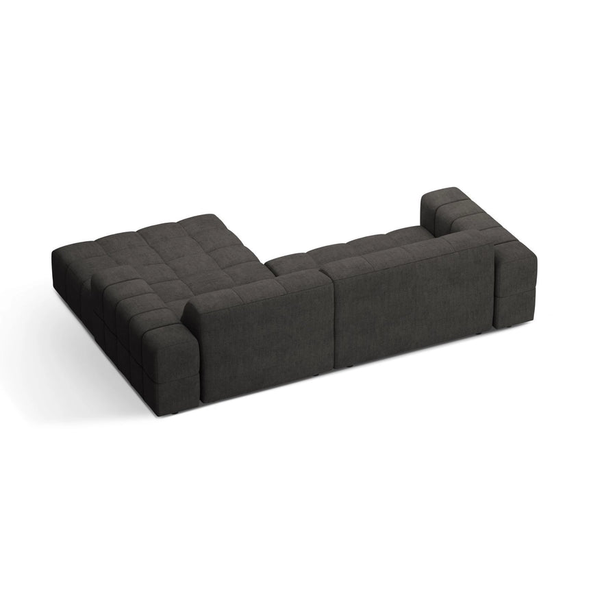 Jennifer 4-Sitzer Ecksofa, Rechte Seite, aus Chenille in Dunkelgrau (Eden 20 Graphite), 234x167 cm von Micadoni – Bild 4