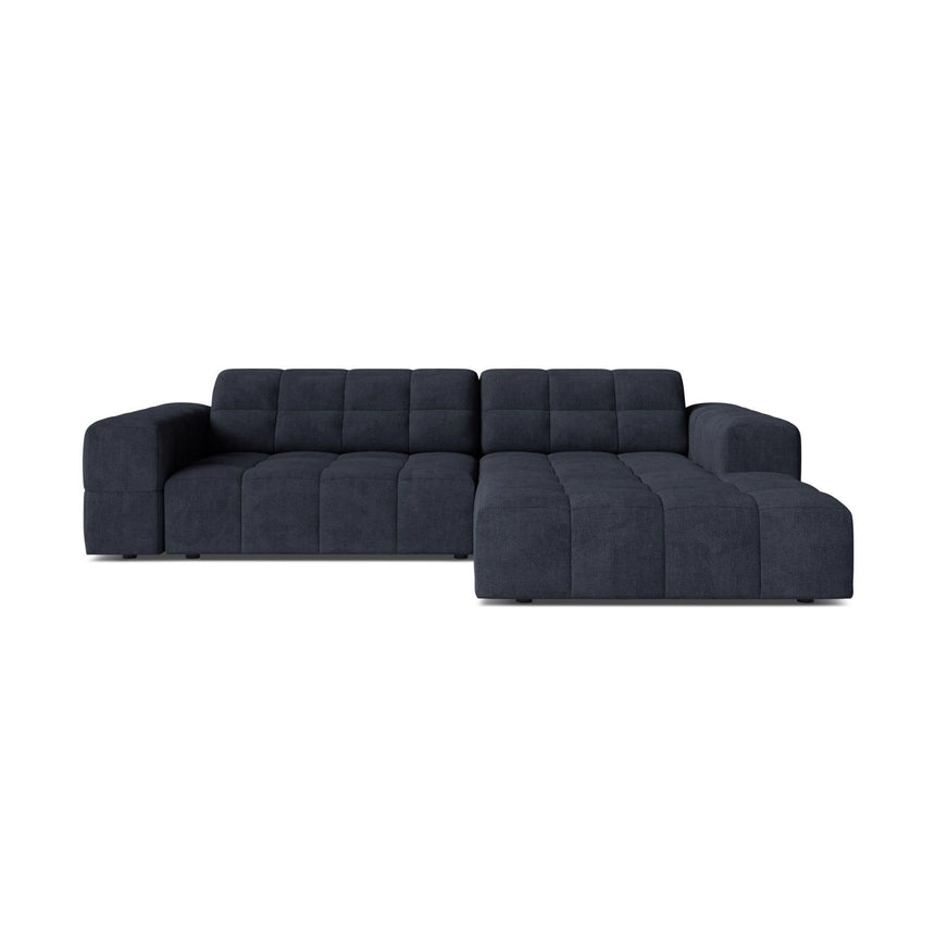 Jennifer 4-Sitzer Ecksofa, Rechte Seite, aus Chenille in Marineblau (Eden 16 Deep Blue), 234x167 cm von Micadoni – Bild 1