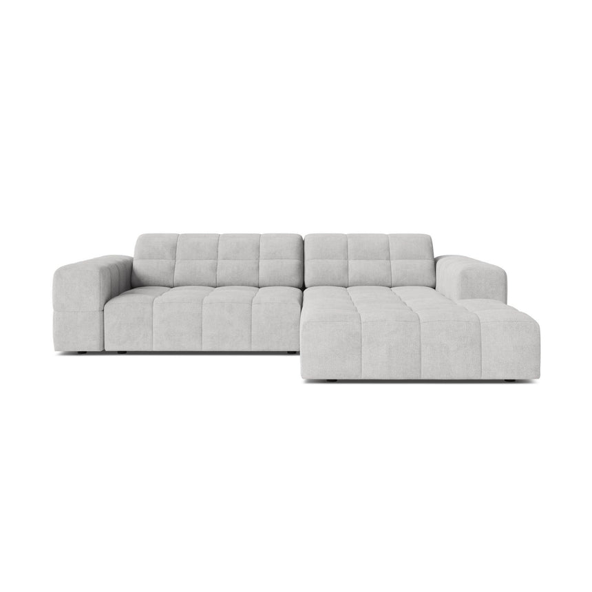 Jennifer 4-Sitzer Ecksofa, Rechte Seite, aus Chenille in Silber (Eden 17 Silver), 234x167 cm von Micadoni – Bild 1