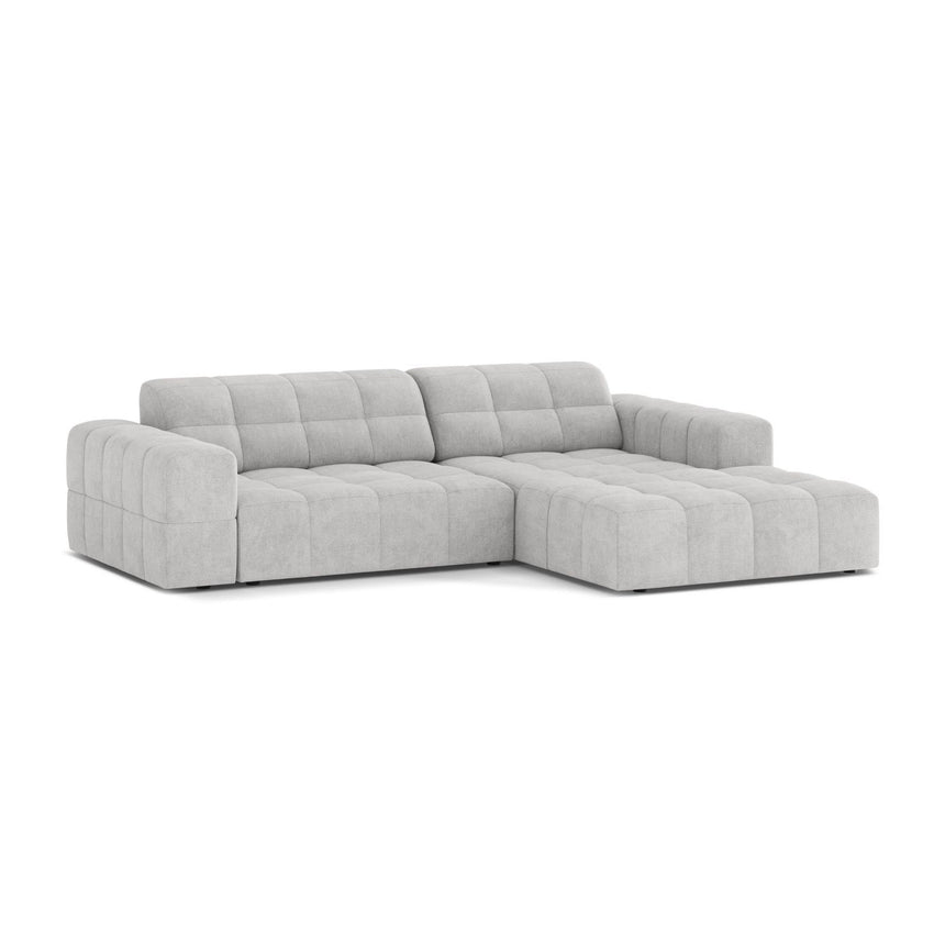 Jennifer 4-Sitzer Ecksofa, Rechte Seite, aus Chenille in Silber (Eden 17 Silver), 234x167 cm von Micadoni – Bild 3