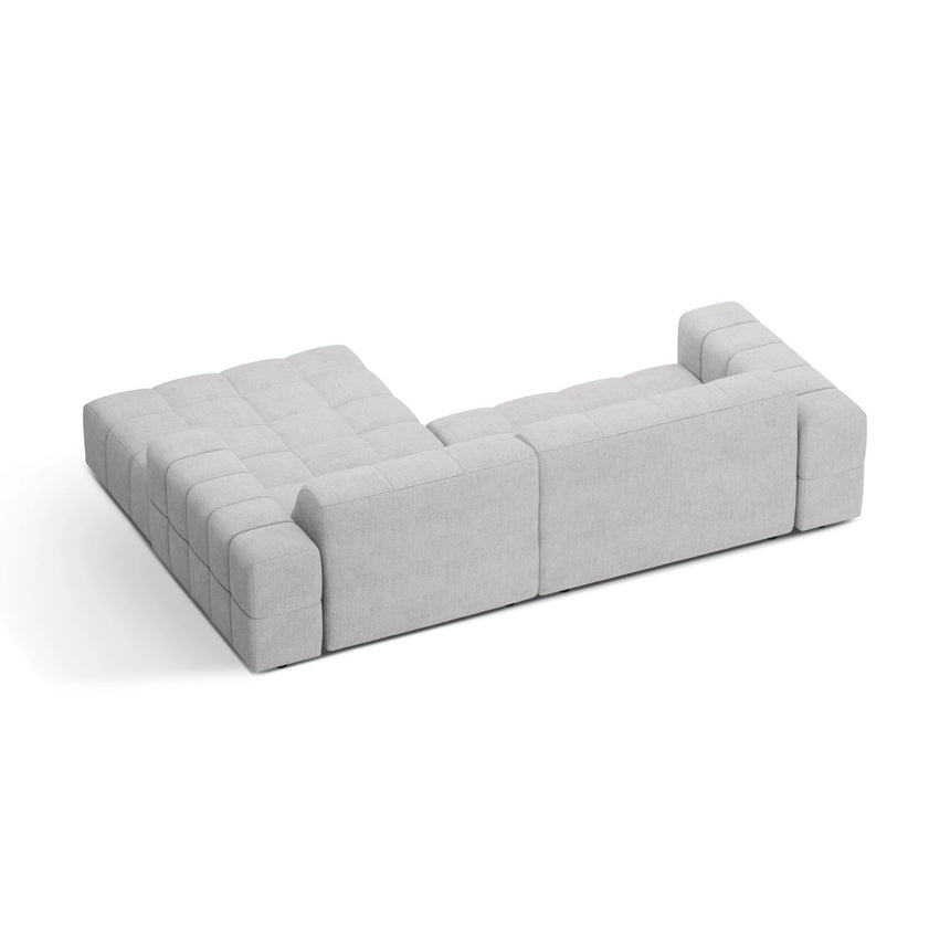 Jennifer 4-Sitzer Ecksofa, Rechte Seite, aus Chenille in Silber (Eden 17 Silver), 234x167 cm von Micadoni – Bild 4