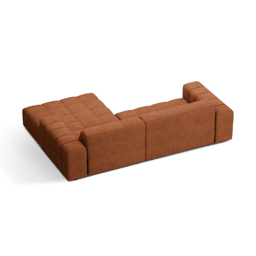 Jennifer 4-Sitzer Ecksofa, Rechte Seite, aus Chenille in Ziegel (Eden 10 Terra), 234x167 cm von Micadoni – Bild 4