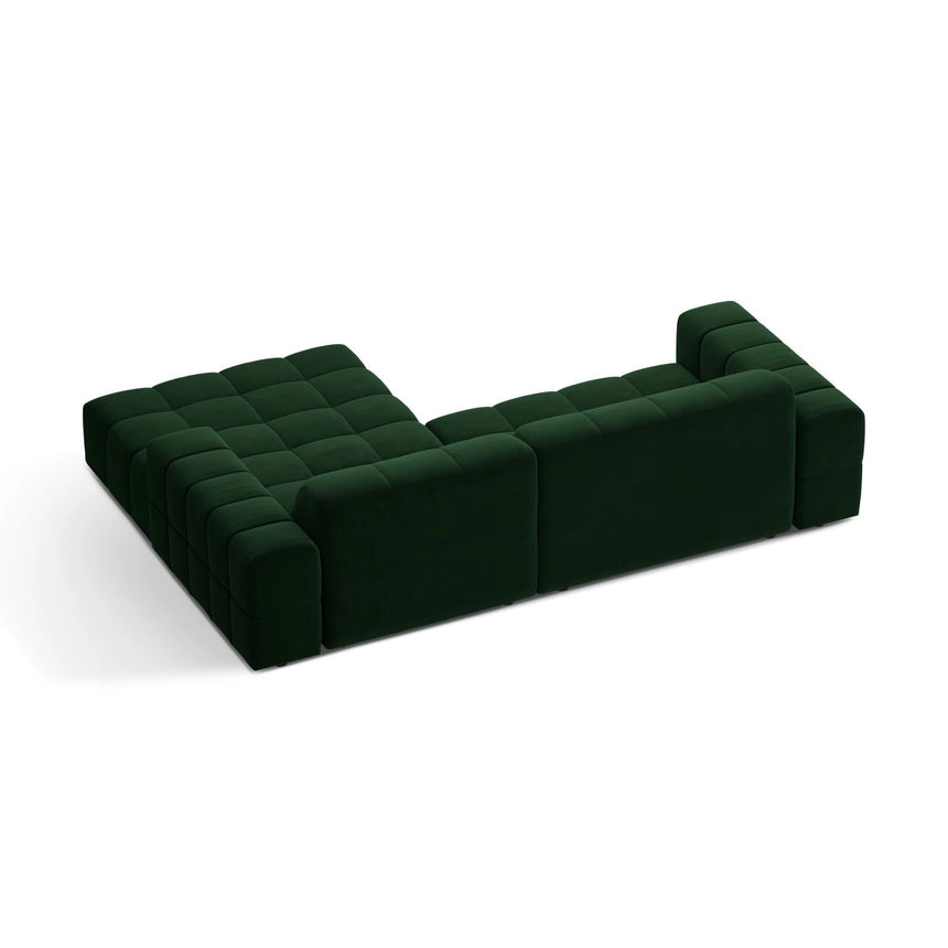 Jennifer 4-Sitzer Ecksofa, Rechte Seite, aus Samt in Flaschengrün (Bluvel 78), 234x167 cm von Micadoni – Bild 4