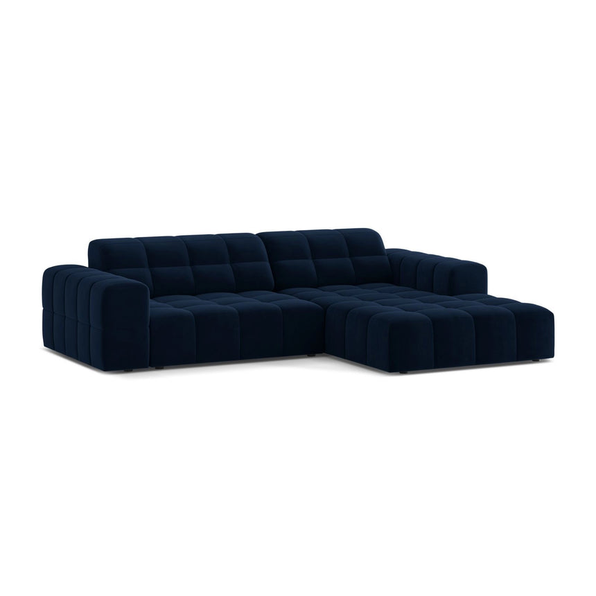 Jennifer 4-Sitzer Ecksofa, Rechte Seite, aus Samt in Königsblau (Bluvel 86), 234x167 cm von Micadoni – Bild 3