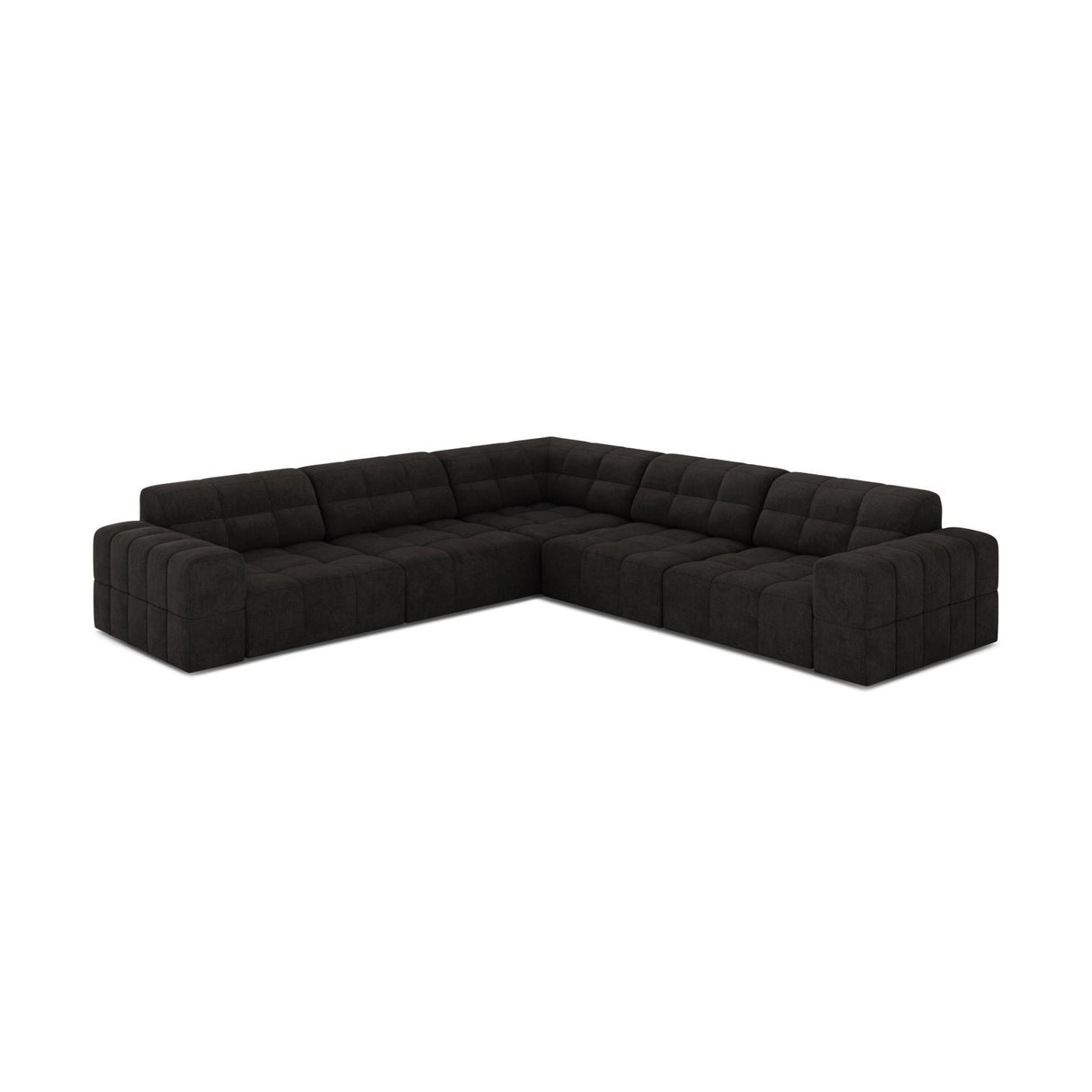 Jennifer 7-Sitzer Ecksofa, Symmetrisch, aus Chenille in Anthrazit (Eden 21 Black), 285x285 cm von Micadoni – Bild 3