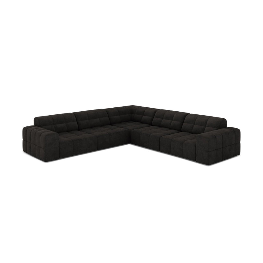 Jennifer 7-Sitzer Ecksofa, Symmetrisch, aus Chenille in Anthrazit (Eden 21 Black), 285x285 cm von Micadoni – Bild 3