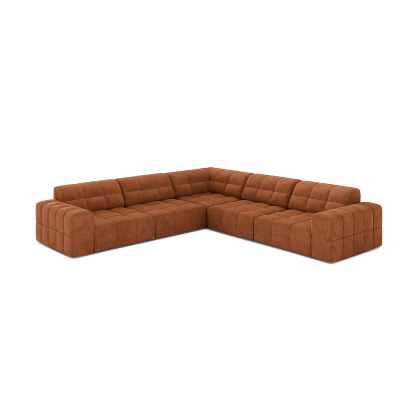 Jennifer 7-Sitzer Ecksofa, Symmetrisch, aus Chenille in Ziegel (Eden 10 Terra), 285x285 cm von Micadoni – Bild 3