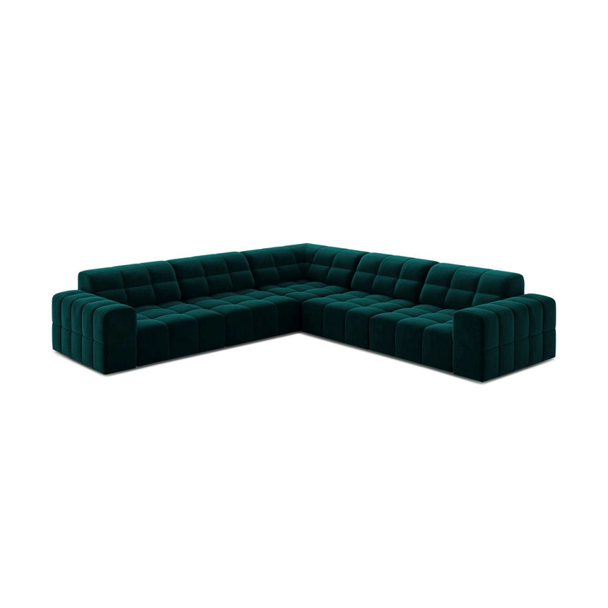 Jennifer 7-Sitzer Ecksofa, Symmetrisch, aus Samt in Deep Petrol (Venus 2911), 285x285 cm von Micadoni – Bild 3