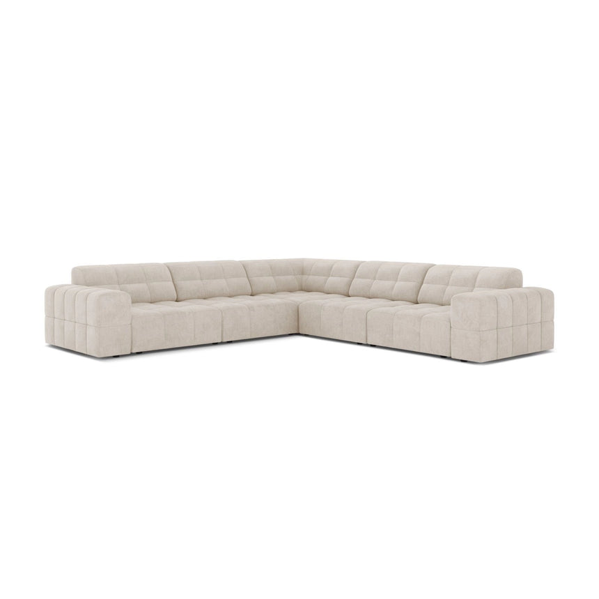 Jennifer 7-Sitzer Ecksofa, Symmetrisch, aus Samt oder Chenille, 285x285 cm von Micadoni – Bild 1