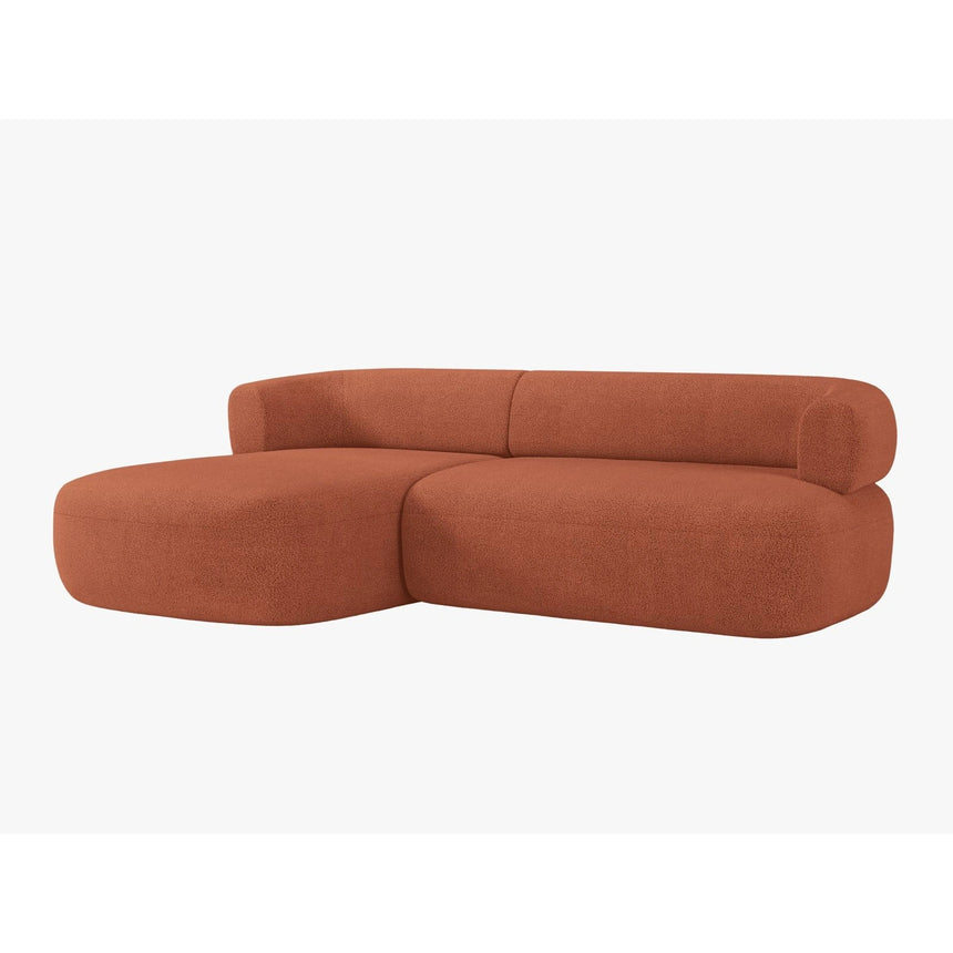 Jenny 5-Sitzer Ecksofa, Linke Seite, aus Boucle in Brick (Now or Never 54), 225x145 cm von Micadoni – Bild 3