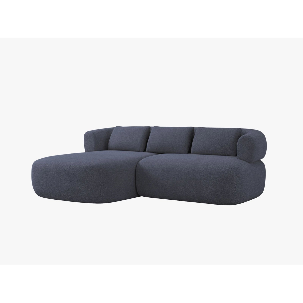 Jenny 5-Sitzer Ecksofa, Linke Seite, aus Boucle in Dunkelblau (Now or Never 79), 200x145 cm von Micadoni – Bild 2