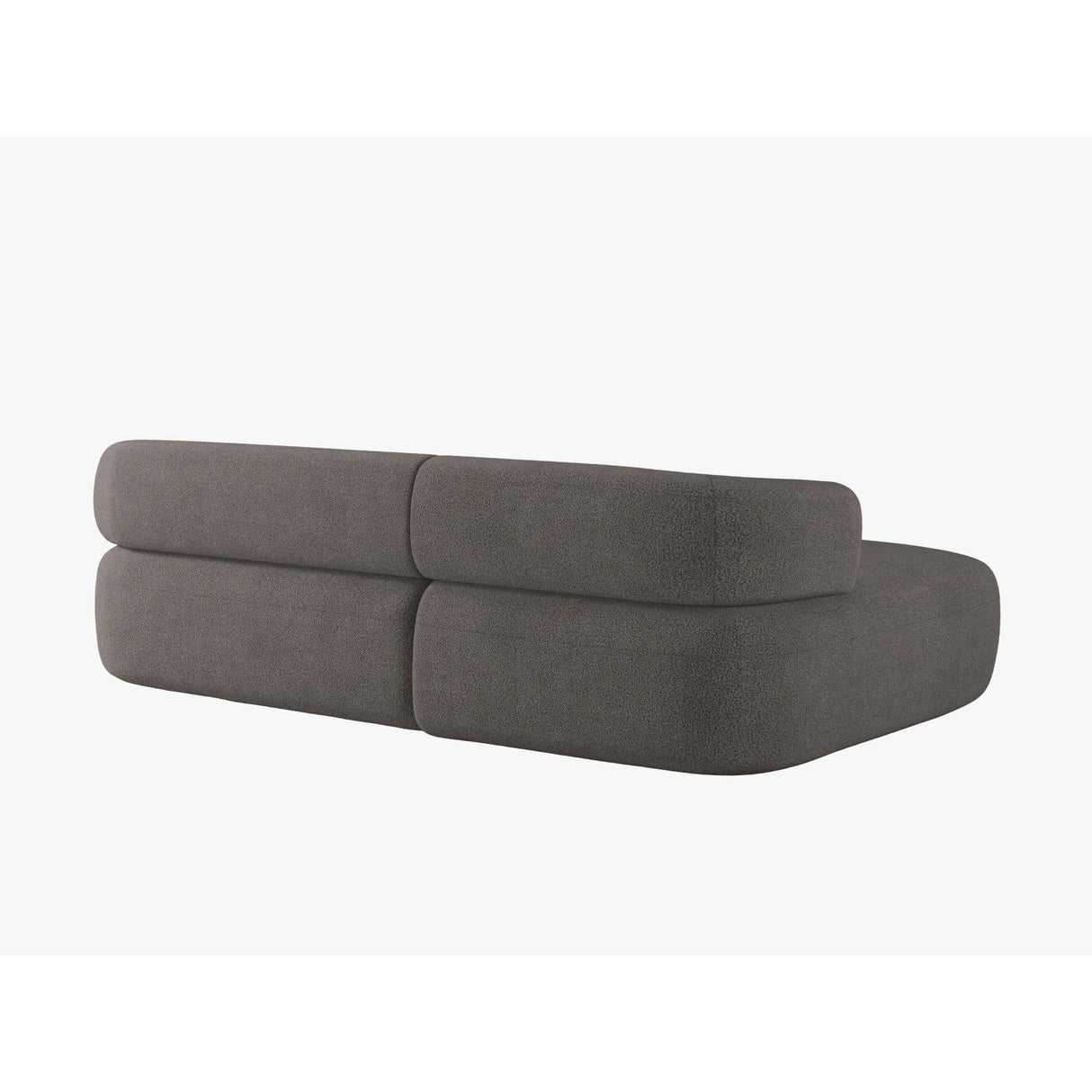 Jenny 5-Sitzer Ecksofa, Linke Seite, aus Boucle in Grau (Now or Never 92), 225x145 cm von Micadoni – Bild 4