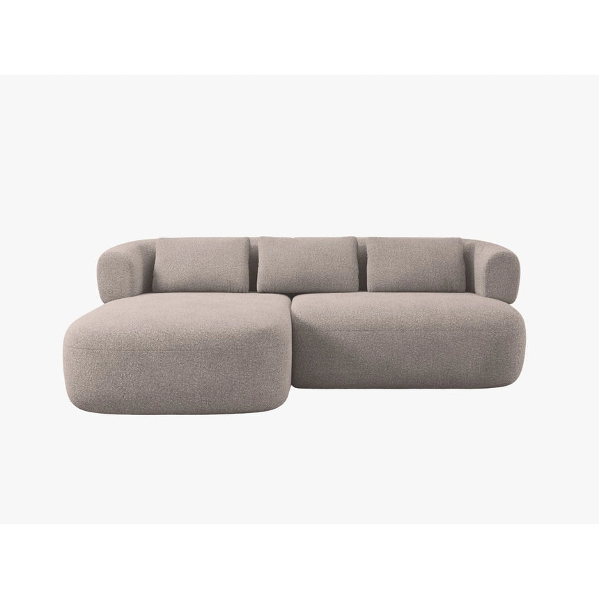 Jenny 5-Sitzer Ecksofa, Linke Seite, aus Boucle in Hellbraun (Now or Never 16), 200x145 cm von Micadoni – Bild 1