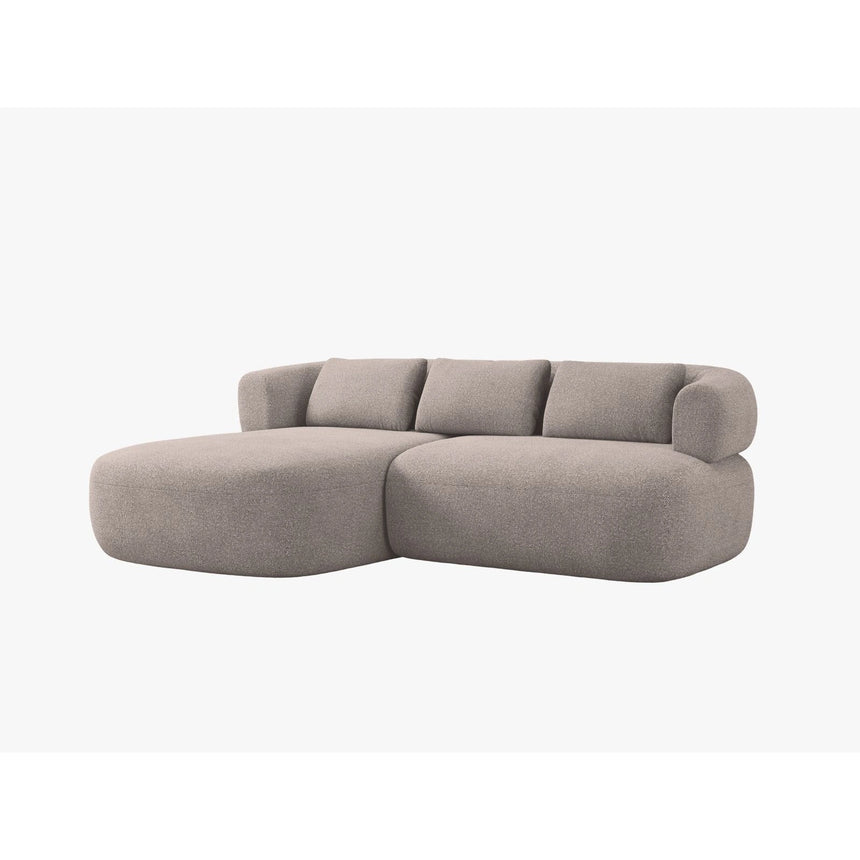 Jenny 5-Sitzer Ecksofa, Linke Seite, aus Boucle in Hellbraun (Now or Never 16), 200x145 cm von Micadoni – Bild 2