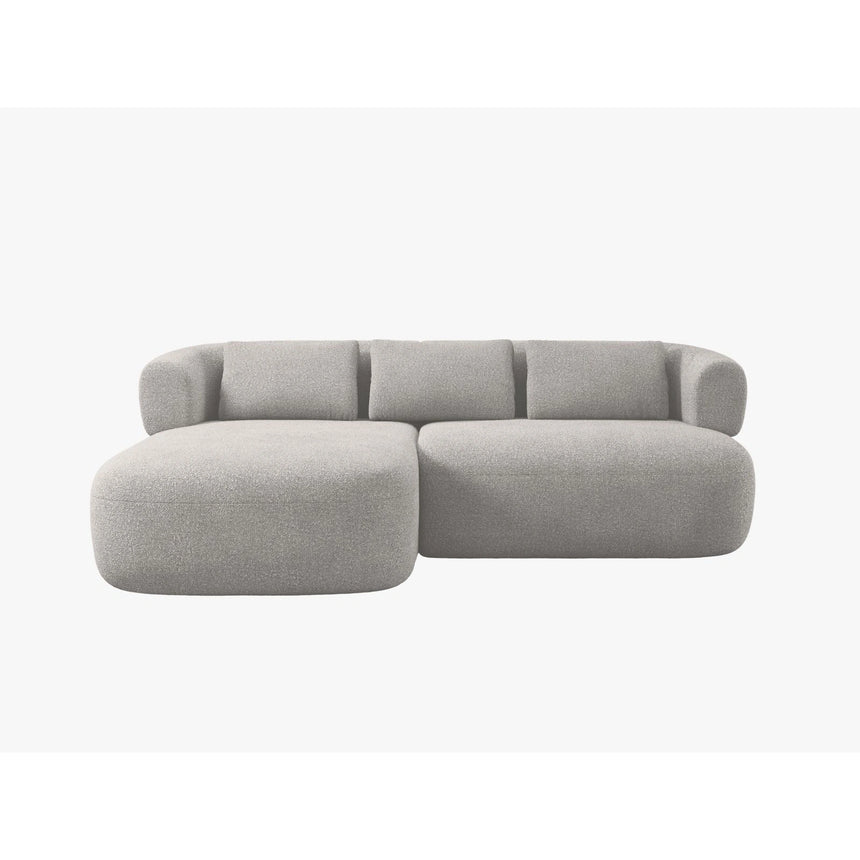Jenny 5-Sitzer Ecksofa, Linke Seite, aus Boucle in Hellgrau (Now or Never 83), 200x145 cm von Micadoni – Bild 1