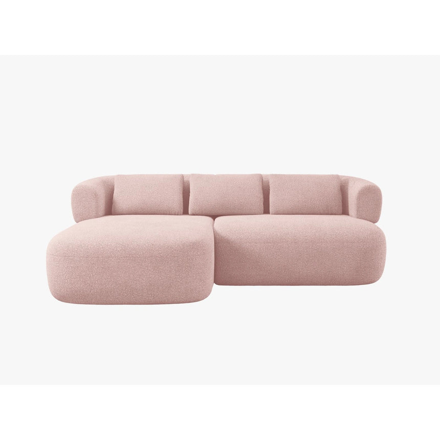 Jenny 5-Sitzer Ecksofa, Linke Seite, aus Boucle in Puderrosa (Now or Never 61), 200x145 cm von Micadoni – Bild 1