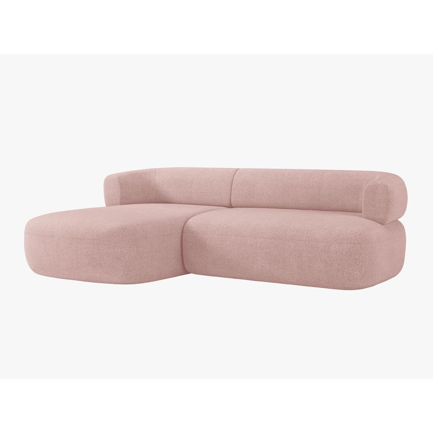 Jenny 5-Sitzer Ecksofa, Linke Seite, aus Boucle in Puderrosa (Now or Never 61), 225x145 cm von Micadoni – Bild 3