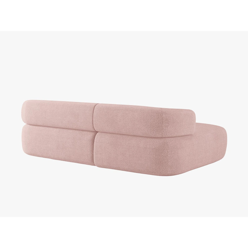 Jenny 5-Sitzer Ecksofa, Linke Seite, aus Boucle in Puderrosa (Now or Never 61), 225x145 cm von Micadoni – Bild 4