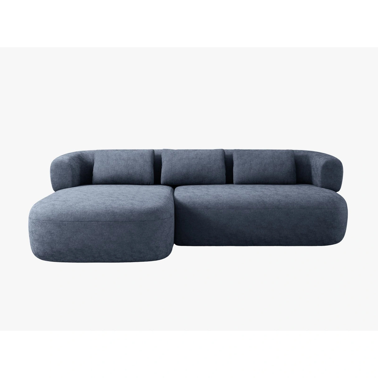 Jenny 5-Sitzer Ecksofa, Linke Seite, aus Chenille in Dunkelblau (Perfect Harmony 77), 225x145 cm von Micadoni – Bild 1