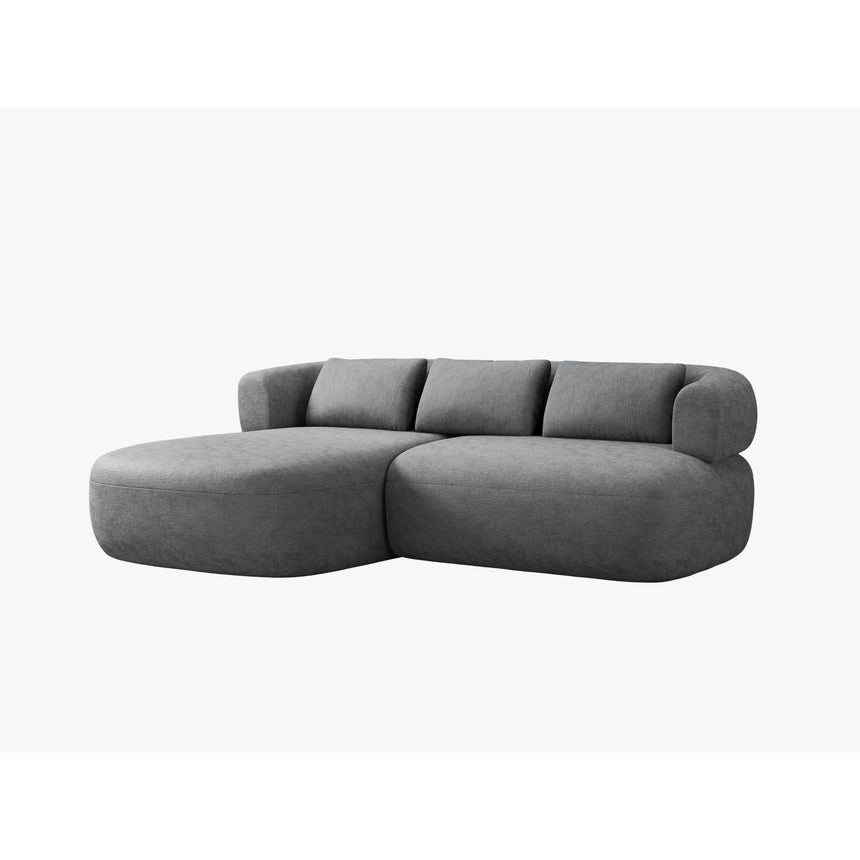 Jenny 5-Sitzer Ecksofa, Linke Seite, aus Chenille in Dunkelgrau (Perfect Harmony 90), 200x145 cm von Micadoni – Bild 2