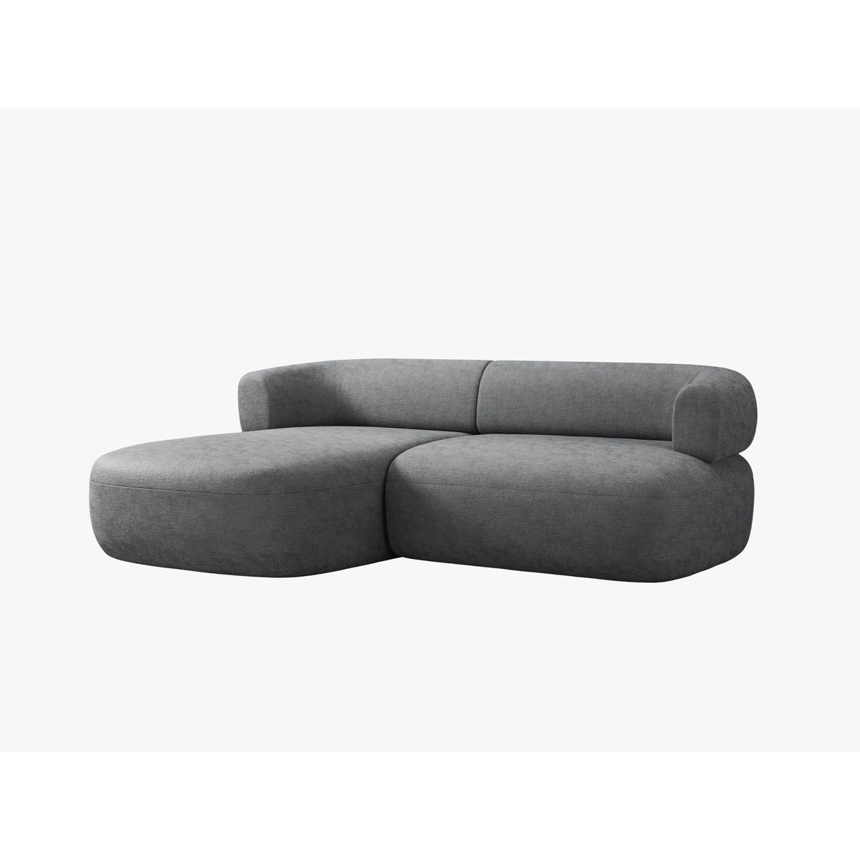 Jenny 5-Sitzer Ecksofa, Linke Seite, aus Chenille in Dunkelgrau (Perfect Harmony 90), 200x145 cm von Micadoni – Bild 3