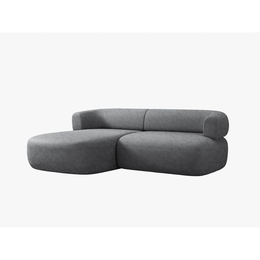 Jenny 5-Sitzer Ecksofa, Linke Seite, aus Chenille in Dunkelgrau (Perfect Harmony 90), 200x145 cm von Micadoni – Bild 3