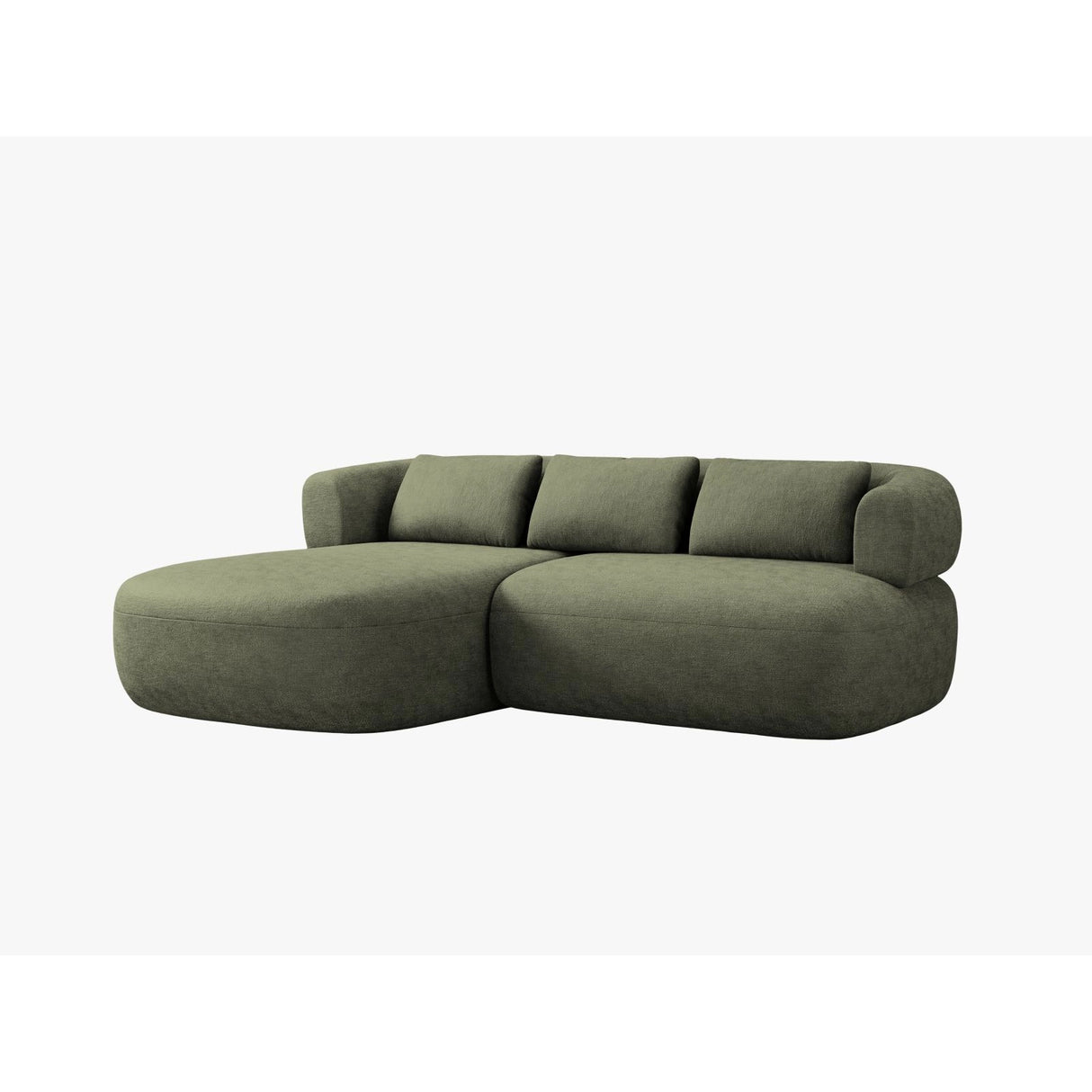 Jenny 5-Sitzer Ecksofa, Linke Seite, aus Chenille in Grün (Perfect Harmony 39), 200x145 cm von Micadoni – Bild 2