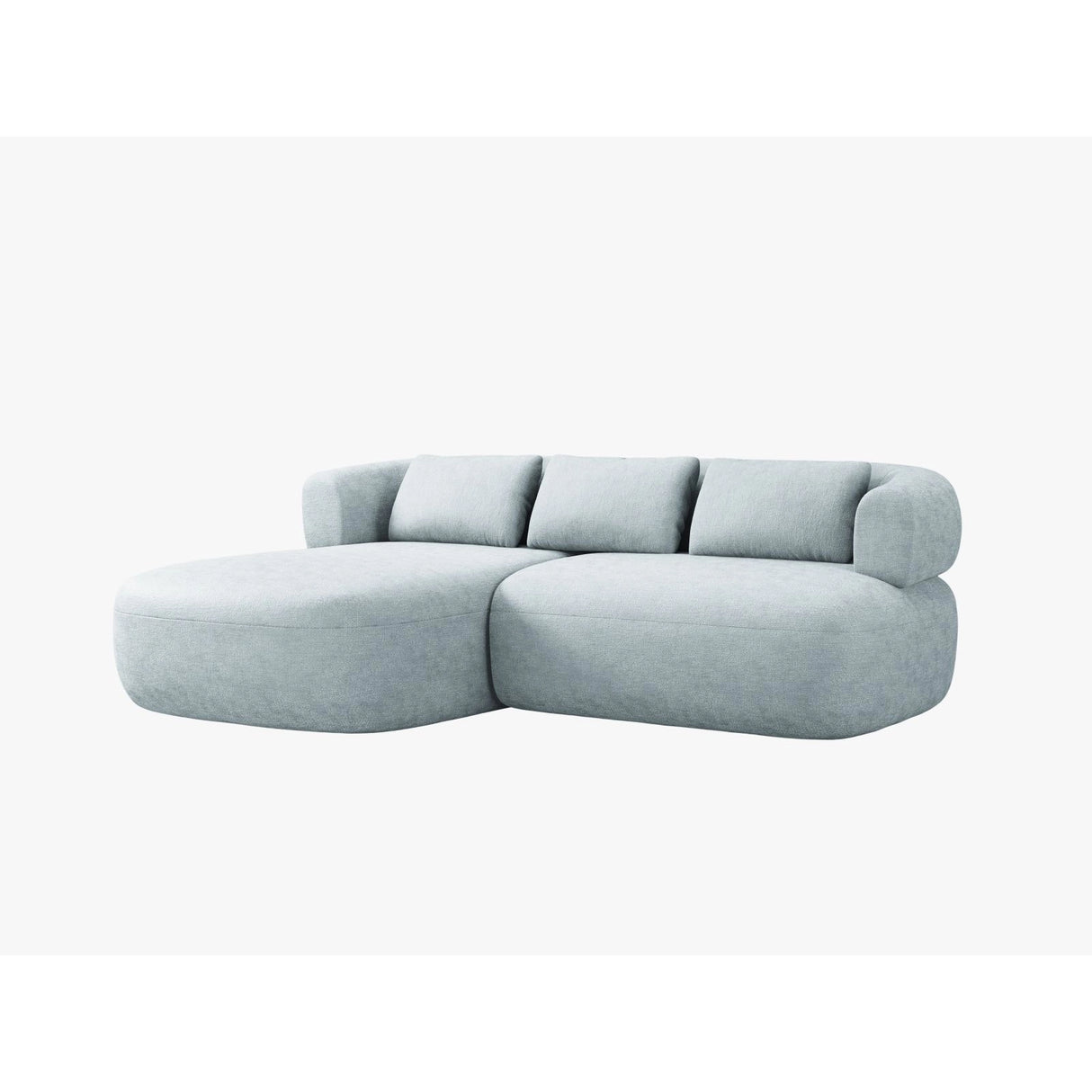 Jenny 5-Sitzer Ecksofa, Linke Seite, aus Chenille in Hellblau (Perfect Harmony 72), 200x145 cm von Micadoni – Bild 2