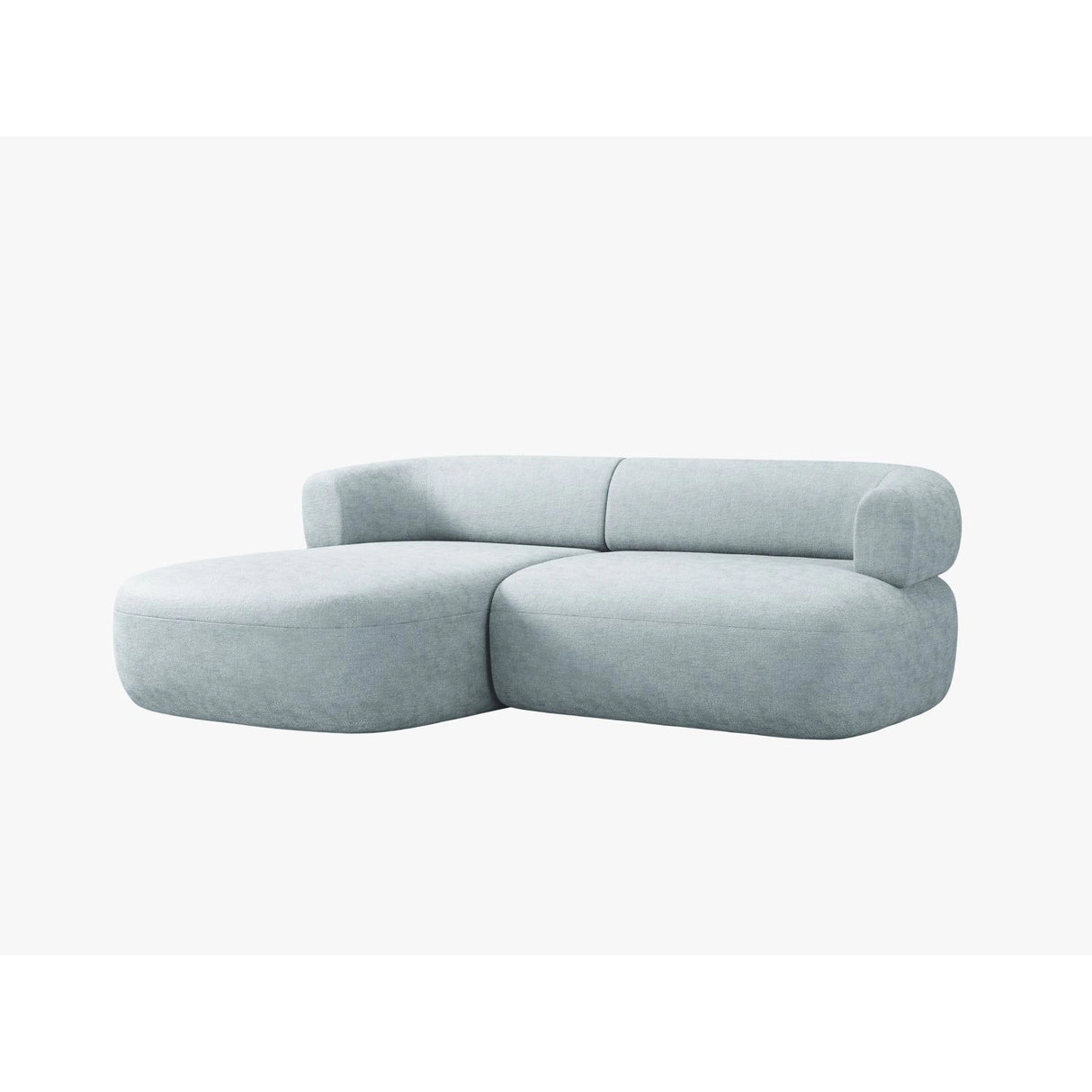 Jenny 5-Sitzer Ecksofa, Linke Seite, aus Chenille in Hellblau (Perfect Harmony 72), 200x145 cm von Micadoni – Bild 3