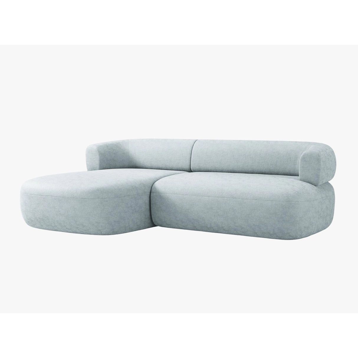Jenny 5-Sitzer Ecksofa, Linke Seite, aus Chenille in Hellblau (Perfect Harmony 72), 225x145 cm von Micadoni – Bild 3