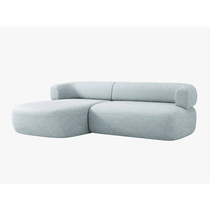 Jenny 5-Sitzer Ecksofa, Linke Seite, aus Chenille in Hellblau (Perfect Harmony 72), 225x145 cm von Micadoni – Bild 3