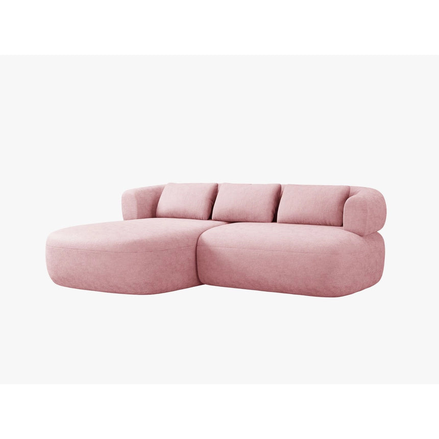 Jenny 5-Sitzer Ecksofa, Linke Seite, aus Chenille in Rosa (Perfect Harmony 63), 200x145 cm von Micadoni – Bild 2