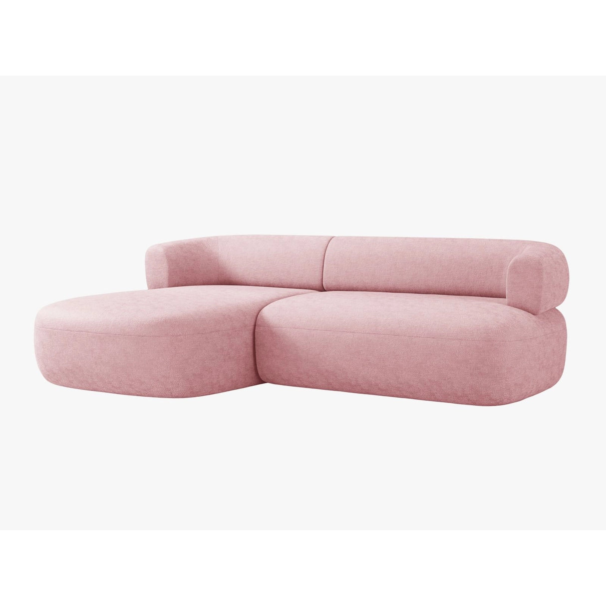 Jenny 5-Sitzer Ecksofa, Linke Seite, aus Chenille in Rosa (Perfect Harmony 63), 225x145 cm von Micadoni – Bild 3