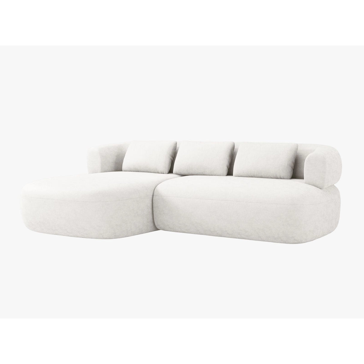 Jenny 5-Sitzer Ecksofa, Linke Seite, aus Samt, Chenille oder Boucle, 225x145 cm von Micadoni – Bild 2