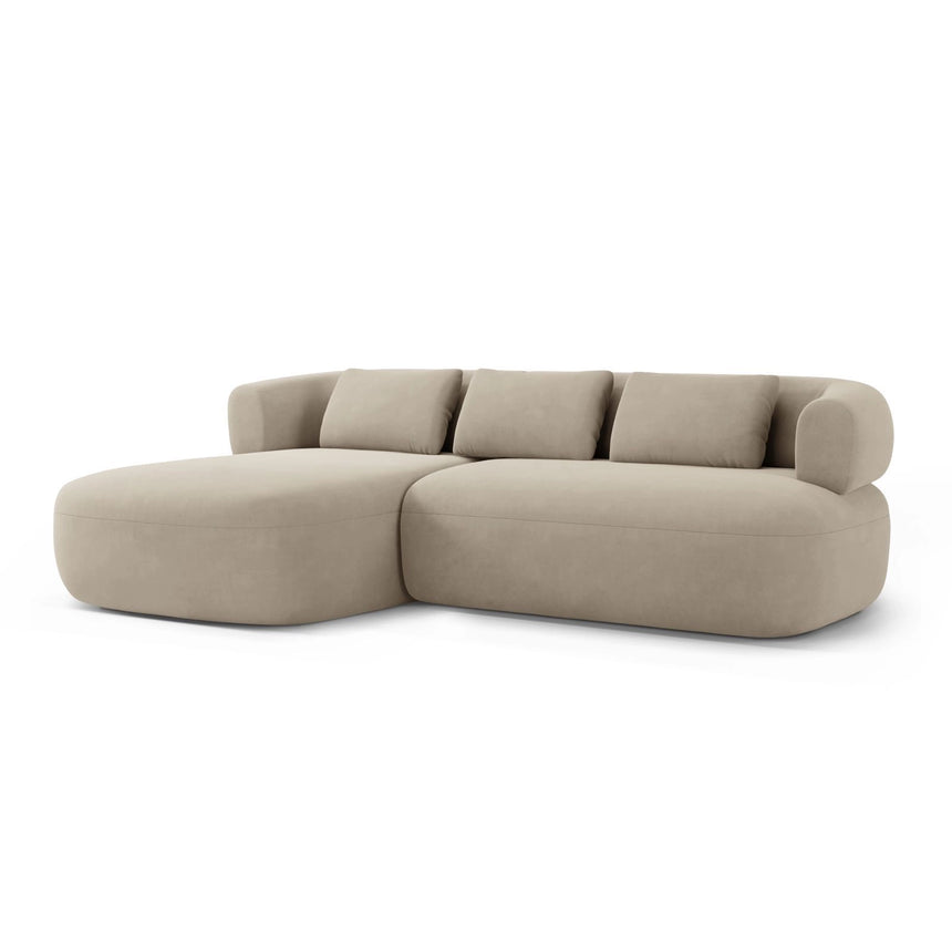 Jenny 5-Sitzer Ecksofa, Linke Seite, aus Samt in Beige (Salvador 1), 225x145 cm von Micadoni – Bild 2
