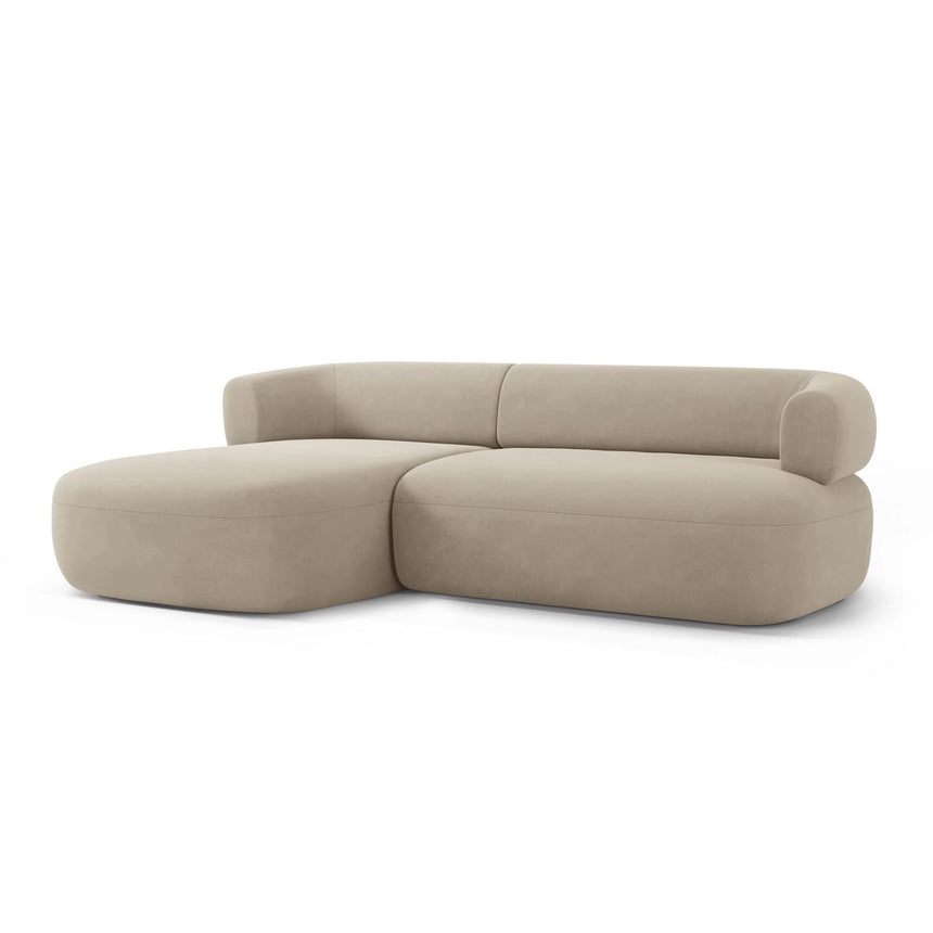 Jenny 5-Sitzer Ecksofa, Linke Seite, aus Samt in Beige (Salvador 1), 225x145 cm von Micadoni – Bild 3