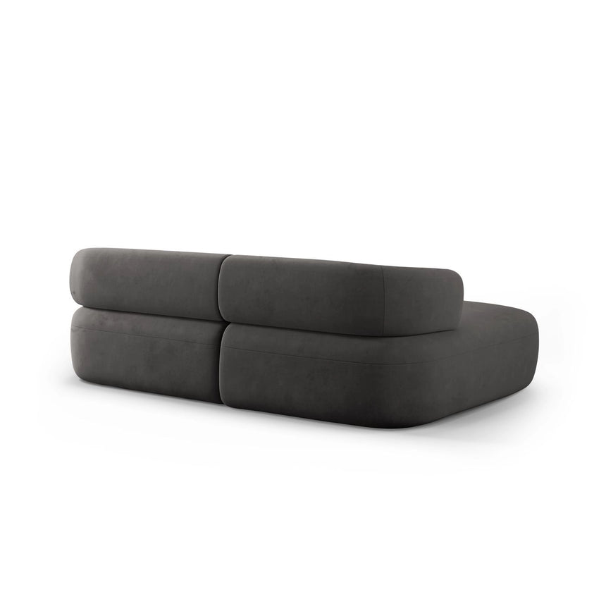 Jenny 5-Sitzer Ecksofa, Linke Seite, aus Samt in Dunkelgrau (Salvador 18), 200x145 cm von Micadoni – Bild 4
