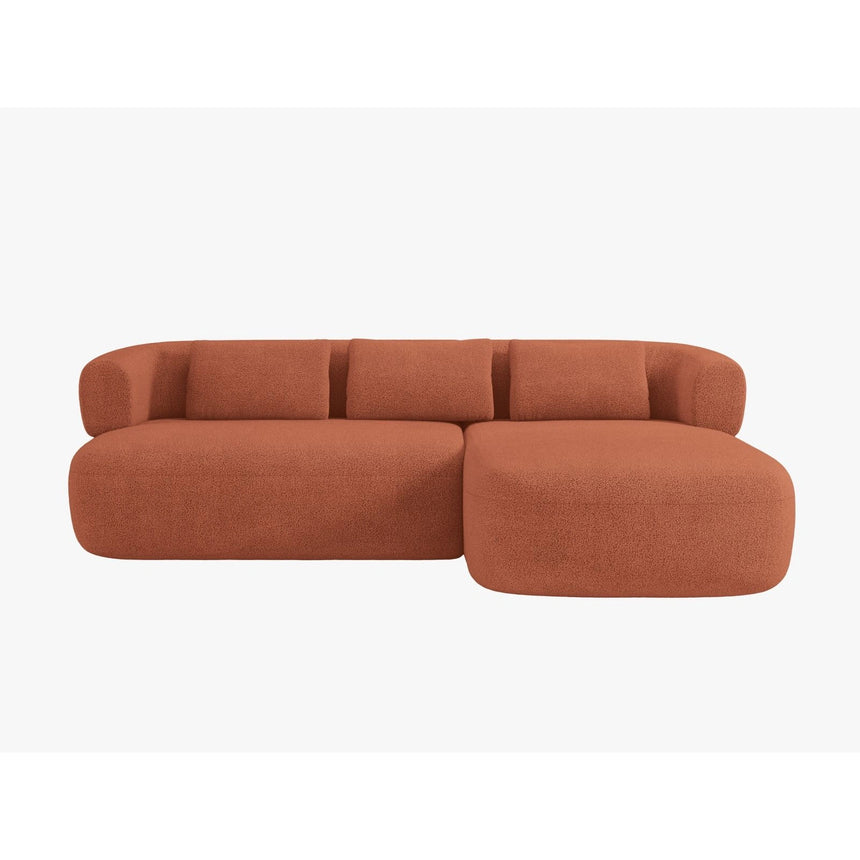 Jenny 5-Sitzer Ecksofa, Rechte Seite, aus Boucle in Brick (Now or Never 54), 225x145 cm von Micadoni – Bild 1
