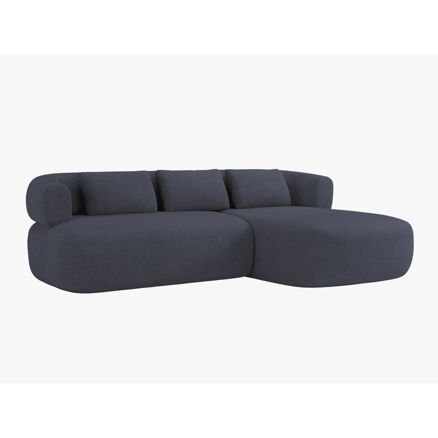Jenny 5-Sitzer Ecksofa, Rechte Seite, aus Boucle in Dunkelblau (Now or Never 79), 225x145 cm von Micadoni – Bild 2