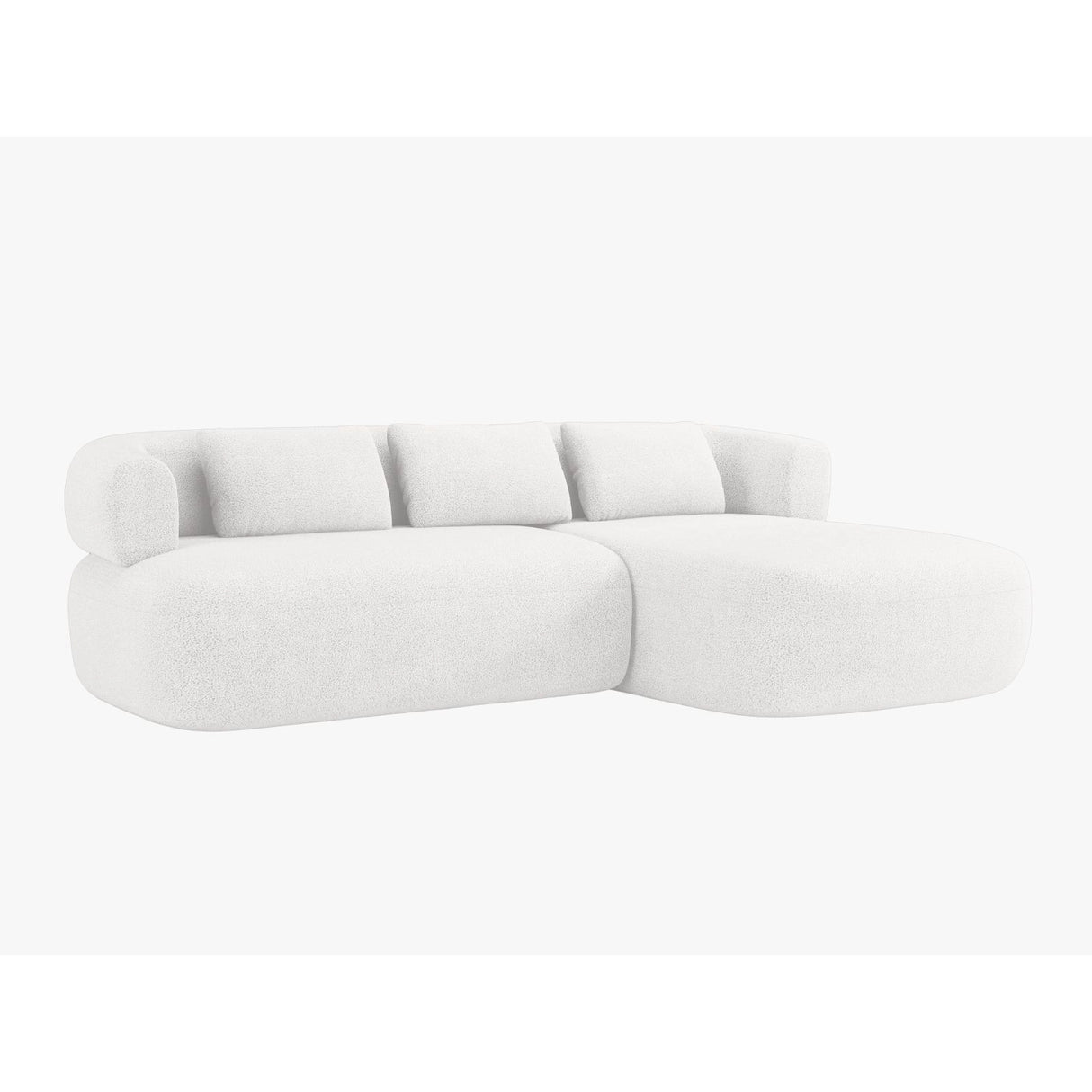 Jenny 5-Sitzer Ecksofa, Rechte Seite, aus Boucle in Elfenbein (Now or Never 01), 225x145 cm von Micadoni – Bild 2