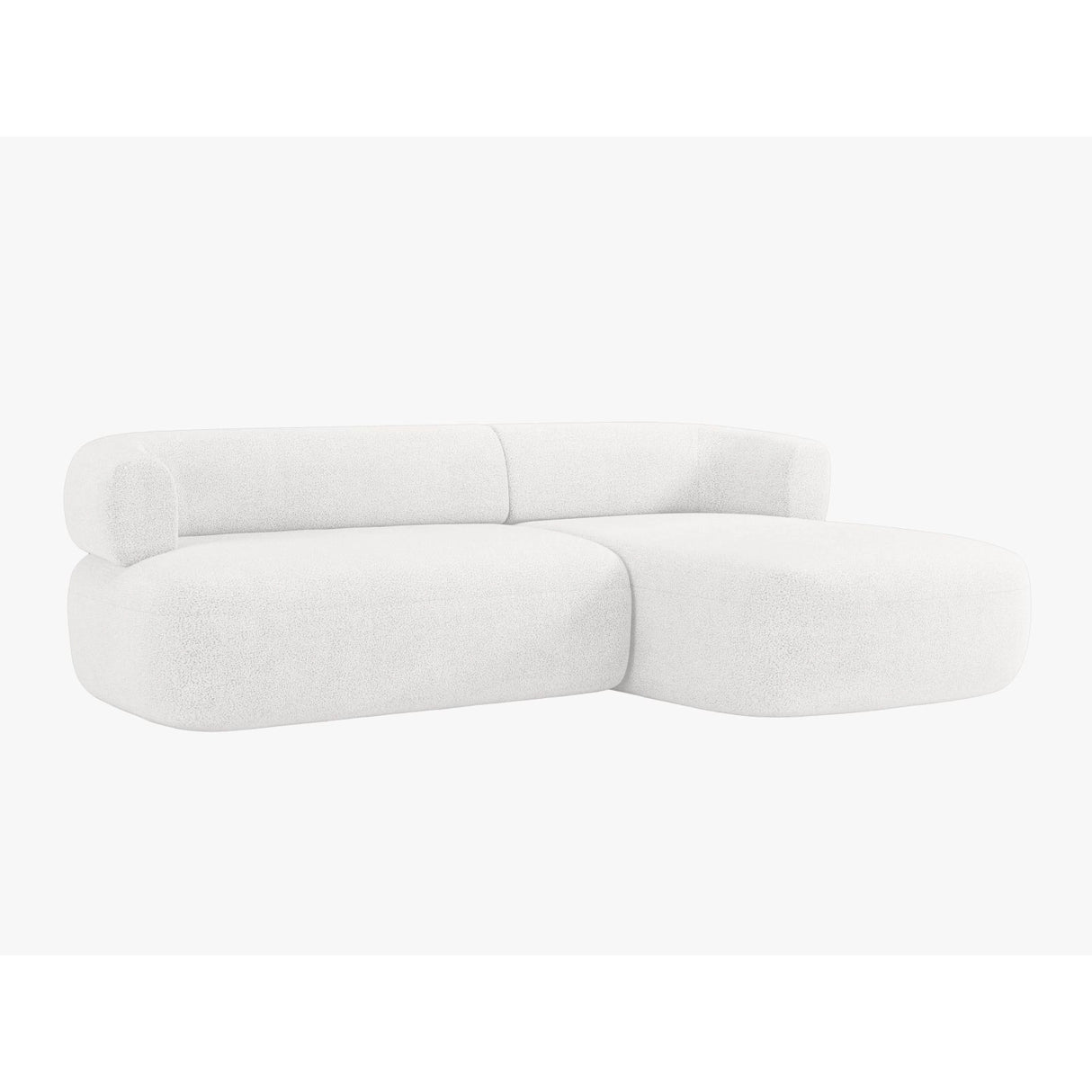 Jenny 5-Sitzer Ecksofa, Rechte Seite, aus Boucle in Elfenbein (Now or Never 01), 225x145 cm von Micadoni – Bild 3
