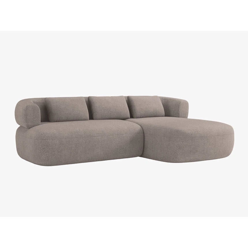 Jenny 5-Sitzer Ecksofa, Rechte Seite, aus Boucle in Hellbraun (Now or Never 16), 225x145 cm von Micadoni – Bild 2