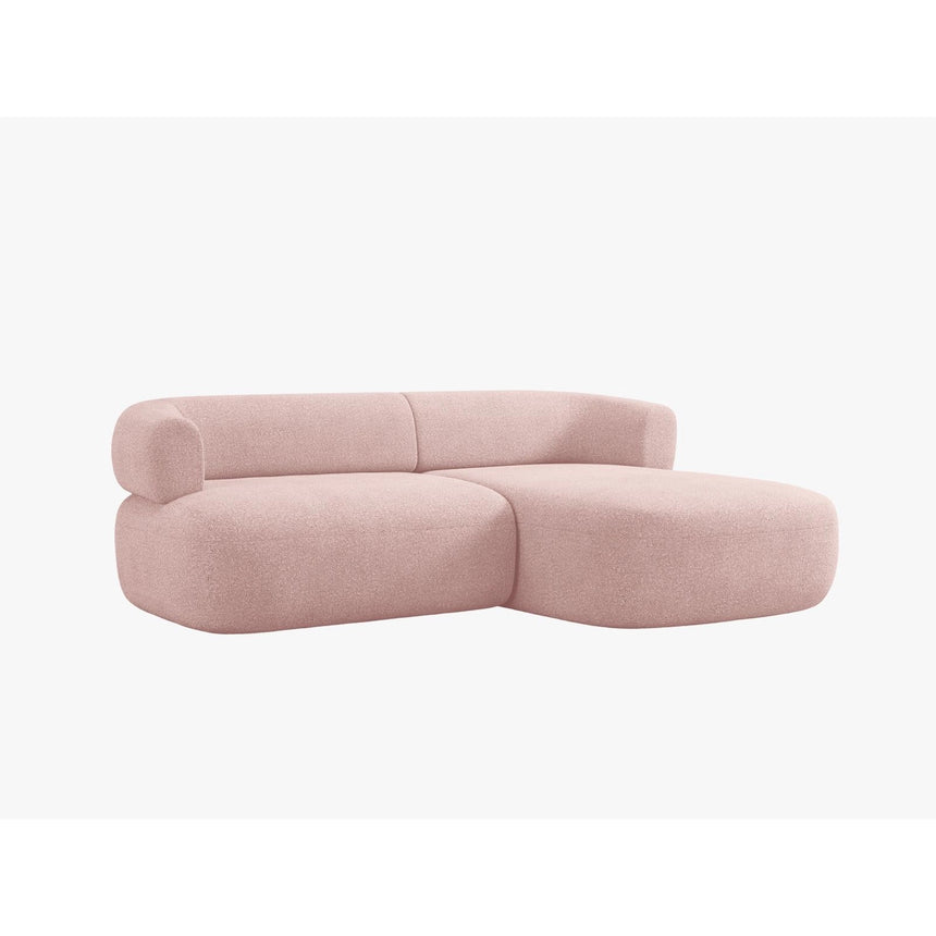Jenny 5-Sitzer Ecksofa, Rechte Seite, aus Boucle in Puderrosa (Now or Never 61), 200x145 cm von Micadoni – Bild 3